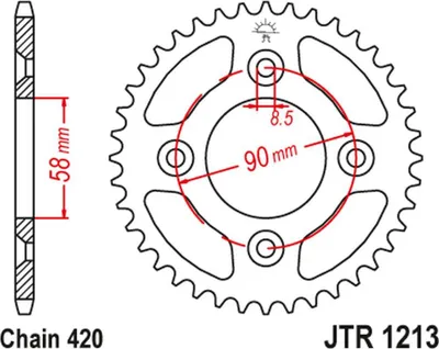 Obrázok produktu pre Reťazové koleso JT 37T 420 JTR1213.37