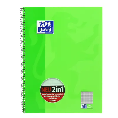 Produktbild von Oxford 100050362, Abbildung, Grün, A4, 80 Blätter, 90 g/m², Kariertes Papier