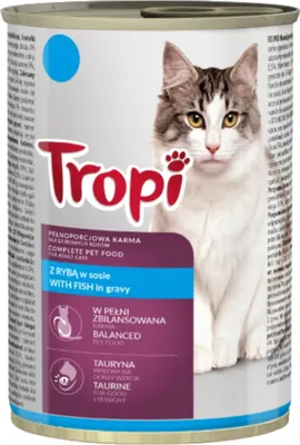 Zdjęcie produktu dla Tropi Ryba W Sosie Mokra Karma Dla Kota Z Rybą Dla Dorosłych Kotów 415 G