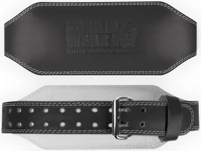 Zdjęcie produktu dla Gorilla Wear 6-calowy wyściełany skórzany pas do podnoszenia ciężarów - czarny - S/M