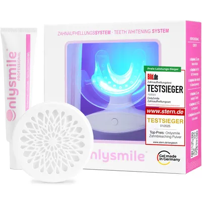 Produktbild von OnlySmile Zahnbleaching-Set Always White Bundle – Zahnbleaching Set mit Refill-Gel und Zahnpulver