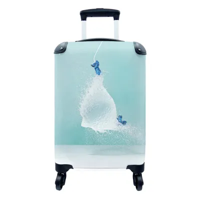 Produktbild von MuchoWow® Koffer Handgepäck Trolley Rollkoffer Kleine Reisekoffer mit 4 Rollen - Platzender Ballon - Cabin Size < 55x40x23 cm & 55x40x20 cm - Fotokoffer - Kabinenkoffer - Boardgepäck - Reise-Box - Reisekoffer - Reisegepäck - Koffer mit Bild - Trolley für Kinder
