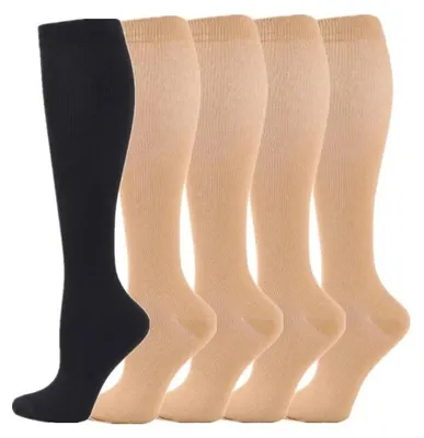 Imagen del producto de Medias de compresión, modelo hasta la rodilla, mejora la circulación sanguínea, color , talla S-M