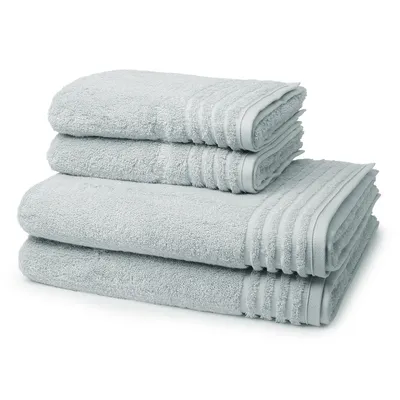 Produktbild von Vossen Vienna Style Supersoft 2 X Handtuch 2 X Duschtuch im Set Extrem flauschig und saugfähig, Stäbchenbordüre Ton in Ton, Logostick