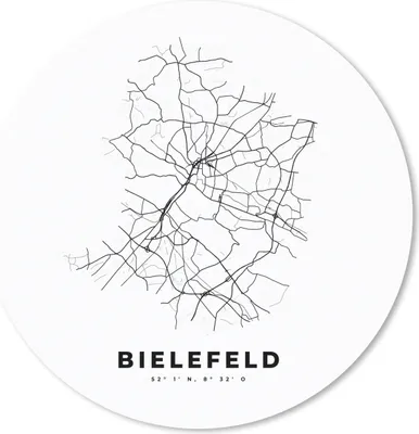 Produktbild von MuchoWow® Mauspad Mousepad Schwarz und weiß - Deutschland - Karte - Stadtplan - Bielefeld 40x40 cm - Mousepads - Maus Mat - Pad - Mausunterlage - Schreibtisch Accessoires