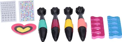 Produktbild von Kinder Nail Art Set Nagellack Stift Aufkleber Maniküre Kit Make-up Spielzeug für Kinder über 3 Jahre alt18282C