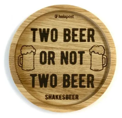 Immagine prodotto di Sottobicchieri in legno divertenti con la scritta "Two Beer"