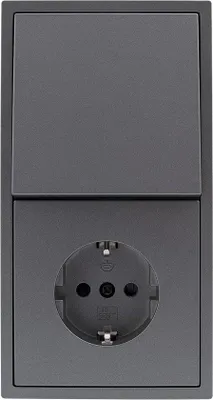 Zdjęcie produktu dla Zestaw gniazda i przełącznika - 152 mm x 80 mm x 40 mm - antracytowy, matowy - przeznaczony do puszek instalacyjnych - ServiceTopper
