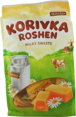 Obrázek produktu pro Cukrovinky Korivka Roshen, balení 205 g, mléčné karamely Konfetti Korovka