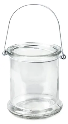 Produktbild von Landhausstil Deko-Laterne aus Glas und Metall, 8 cm Durchmesser, 10 cm Höhe