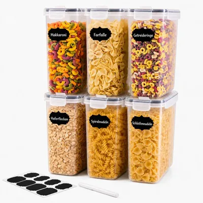 Vorratsdosen 4 l, 6er Set, BPA-frei, stapelbar, luftdicht