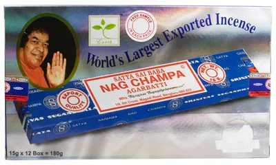 Wierookdoos 12 Etuis à 15 g Nag Champa Räucherstäbchen