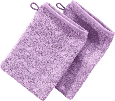 Produktbild von Möve Waschhandschuh Quadretti" 2er-Pack viola 15x20 cm"