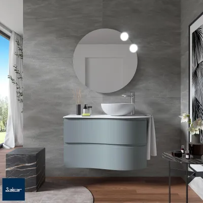 Immagine prodotto di Armadio sospeso Salgar MAM 900 BLUE FOG a sinistra 2 guide in metallo con chiusura ammortizzata 897 x 540 x 505 mm