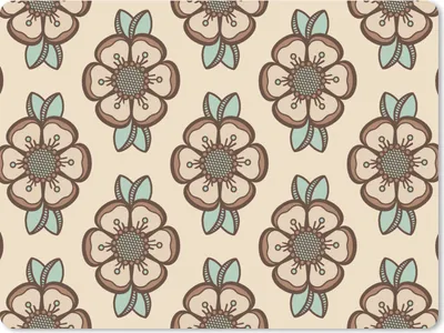 Produktbild von MuchoWow® Mauspad Mousepad Retro - Blumen - Design 40x30 cm - Mousepads - Maus Mat - Pad - Mausunterlage - Anti Rutsch