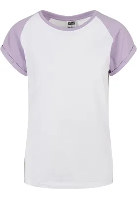 Produktbild von Urban Classics Ladies - RAGLAN Contrast Top weiß lilac - M