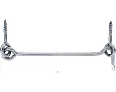 Produktbild von ALBERTS Sturmhaken Torhaken Türhaken Fensterhaken Torriegel Edelstahl 120 mm