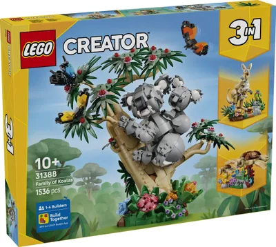 Zdjęcie produktu dla LEGO Creator Dzikie zwierzęta: Rodzina koali, Zestaw do budowania, 10 lat(a), Plastik, 1536 szt., 1,97 kg