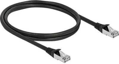 Zdjęcie produktu dla DELOCK RJ45 NWK Cat.6A S/FTP PUR Outdoor 1 m schwarz