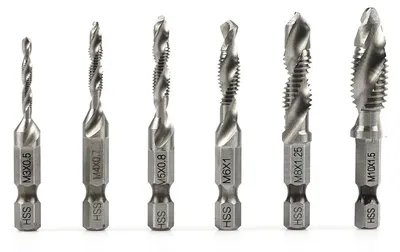 Immagine prodotto di Set di punte trapano maschi HSS-HEX con attacco esagonale 1/4" M3-M10, 6 pezzi