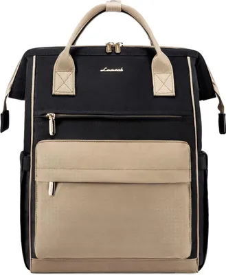 Image de Sac à dos scolaire étanche avec compartiment pour ordinateur portable 15,6 pouces pour hommes et femmes, noir