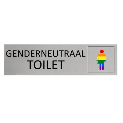 Produktbild von CombiCraft Aluminium Türschild mit Genderneutraal Toilet 165x45mm