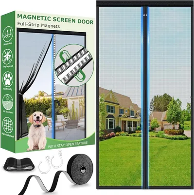 Productafbeelding van Vliegenhor voor deur met magnetische sluiting, 120 x 240 cm, insectenwerend voor balkon