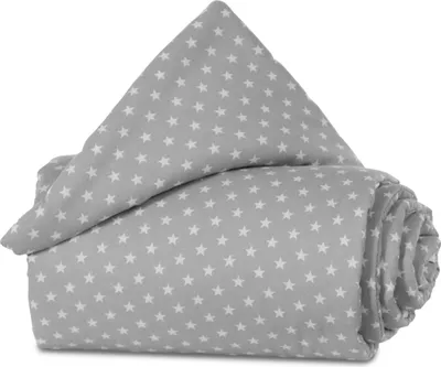 Produktbild von babybay Nestchen Organic Baumwolle passend für Modell Original, lichtgrau Sterne weiß