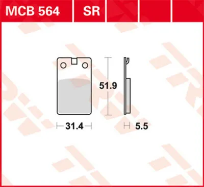 Zdjęcie produktu dla 1 para klocków hamulcowych, MCB-564