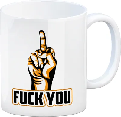 Produktbild von Fuck You Kaffeebecher mit Mittelfinger Motiv