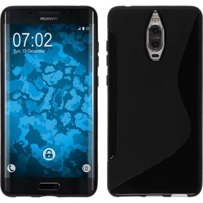 Produktbild von PhoneNatic Case kompatibel mit Huawei Mate 9 Pro - schwarz Silikon Hülle S-Style + 2 Schutzfolien