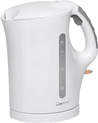 Produktbild von Elektrischer Wasserkocher 1,7 L, 2200 W, kabellos, Einhandbedienung, Sicherheitsklappdeckel, Wasserstandsanzeigen, Kalkfilter, Überhitzungsschutz,Weiß