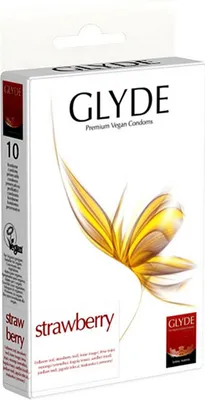 Produktbild von Glyde Kondome Vegan Strawberry 10er Box