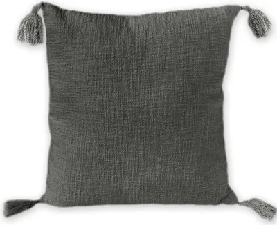 Produktbild von nielsen HOME Kissenbezug Zoe, 45x45 cm, Dunkelgrau (Anthrazit), Baumwolle, Quasten, Bommel