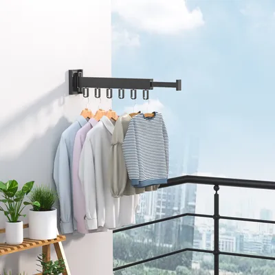 Obrázek produktu pro (1pól 30 cm) Nástěnný věšák na šaty, skládací věšák na šaty, výsuvný věšák na šaty pro vnitřní i venkovní použití, prostorově úsporný věšák na šaty, výsuvný sušák na prádlo