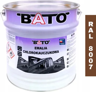 Zdjęcie produktu dla Emalia chlorokauczukowa Farba na metal BATO RAL 8007 BRĄZ 10L
