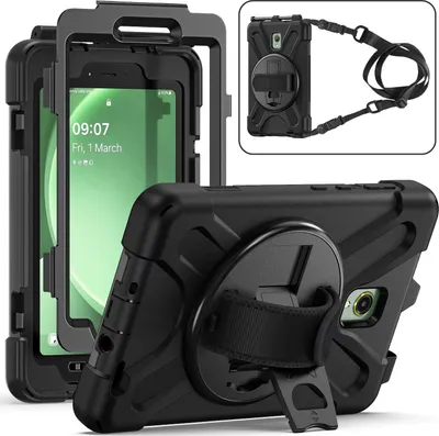 Immagine prodotto di Per Samsung Galaxy Tab Active 5 custodia ibrida in silicone tracolla + supporto
