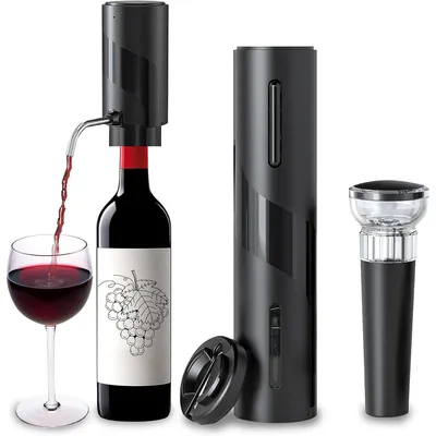 Produktbild von Weinöffner Set elektrisch,Automatischer Flaschenöffner mit Zubehör, USB-Ladung, Geschenk,Elektrisches Weinöffner Set für Weinliebhaber