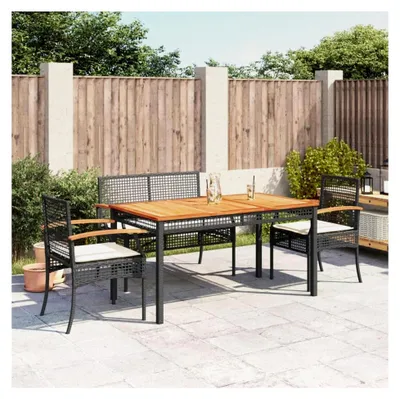 Produktbild von Rattan Gartenmöbel Essgruppe für 4 Personen, Sitzgruppe für Balkon, Garten und Terrasse