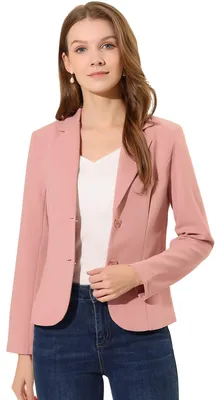 Produktbild von Allegra K Damen-Blazer für Arbeit, Büro, mit Stretch, Reverskragen und Langen Är