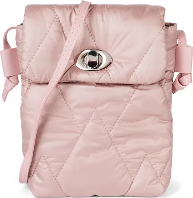 Produktbild von styleBREAKER Damen Mini Bag Umhängetasche mit Rauten Steppmuster, Drehverschluss, Stepptasche, Einfarbig gesteppt 02012377