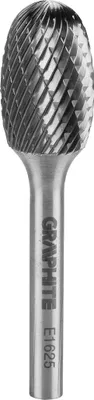Produktbild von GRAPHITE HM Metallfräser, oval, Typ E, Schaft 6 x 45 mm, für Schleifmaschine, für Aluminium, Kunststoff