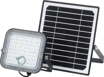 Produktbild von OSRAM LED-Solar-Außenleuchte Endura Outdoor schwarz mit Flutlicht und Solar-Panel, 5 m langes Kabel, mit Fernbedienung und PIR-Bewegungsmelder, 10 W, 1400 lm, 840, 4000 K Lichtfarbe,