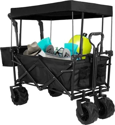 Obrázok produktu pre Skladací prepravný vozík 262 l, nosnosť 115 kg, čierny
