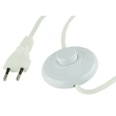 Zdjęcie produktu dla Kabel zasilający REV Euro z przełącznikiem nożnym 2 m kabel z wtyczką Euro biały