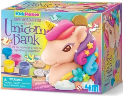 Produktbild von 4M Kidzmaker Bemalen Sie Ihre eigene Mini-Glitzer-Einhornbank