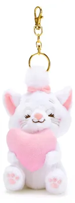 Produktbild von Disney Store Official - Aristocats - Marie mit Herz - Schlüsselanhänger mit kleinem Kuscheltier - 13 cm - Weiße Katze - Accessoire für Handtasche und Rucksack - Ab 3 Jahren