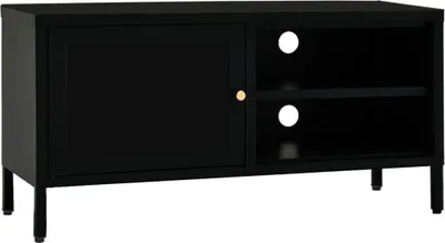Obrázok produktu pre vidaXL TV skrinka čierna 90x30x44 cm oceľ a sklo