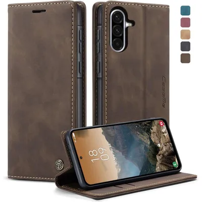Immagine prodotto di Custodia a libro per Samsung Galaxy A56 5G, in pelle, con porta carte, funzione stand