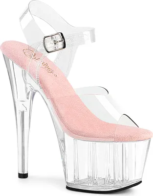 Produktbild von ADORE-708 Pleaser Damen High-Heels Damen Plateausandaletten klar babypink